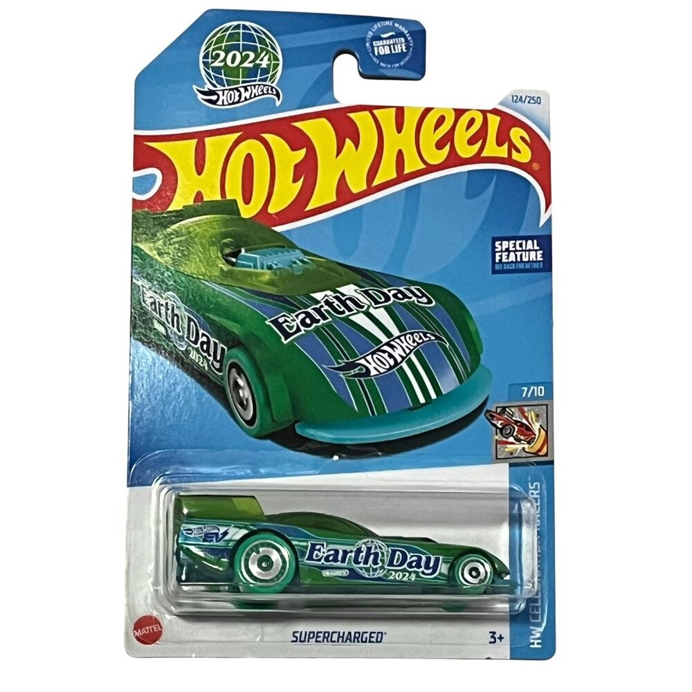 Hot Wheels Supercharged Earth Day 2024 Celebration Racers Green EV Car 124/250